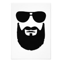 Pleines lunettes de soleil de barbe invitations personnalisées