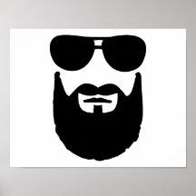 Pleines lunettes de soleil de barbe posters