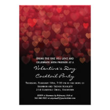 Pleuvoir la partie de jour de Valentines de coeurs Carton D'invitation