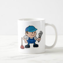 plombier avec la clé mug