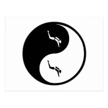 Plongée à l'air de Yin Yang Carte Postale