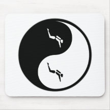 Plongée à l'air de Yin Yang Tapis De Souris