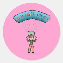 Plongeur blond de ciel de fille adhésifs ronds