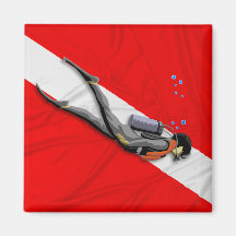 Plongeur et drapeau froissé de piqué magnets pour réfrigérateur
