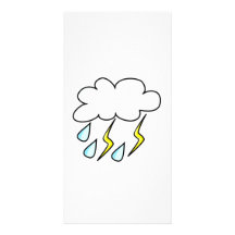 Pluie et foudre dans l'orage carte avec photo