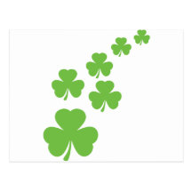 pluie verte de shamrocks cartes postales