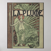Plume 1898 de La par Alfons Mucha Affiches