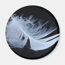 Plume blanche - angélique par nature aimants pour réfrigérateur