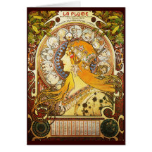 Plume de La d'Alphonse Mucha Cartes