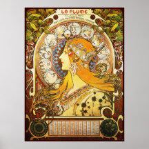 Plume de La d'Alphonse Mucha Affiches
