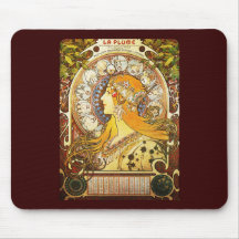 Plume de La d'Alphonse Mucha Tapis De Souris
