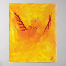 Plume et flamme affiche