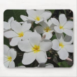 Plumeria blanc sur Mousepad noir Tapis De Souris