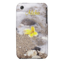 Plumeria et corail de plage d'île coques iPhone 3 Case-Mate
