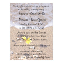Plumeria jaune de mariages de plage avec RSVP Invitations Personnalisées