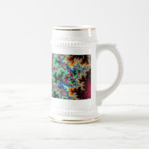 Plumes abstraites de paon - art coloré de fractale mugs à café