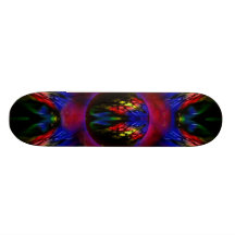 Plumes colorées planches à roulettes customisées