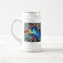 Plumes de paon - conception de fractale tasse à café