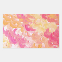 PLUMES de ROSE - joli melon effilé doucement en pa Autocollants En Rectangle