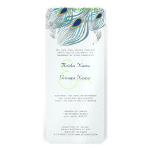 Plumes du cru 3 de paon cartons d'invitation personnalisés
