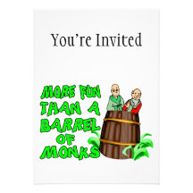 Plus d'amusement qu'un baril de moines carton d'invitation