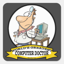 PLUS GRAND DOCTEUR MEN CARTOON D'ORDINATEUR DES MO ADHÉSIF