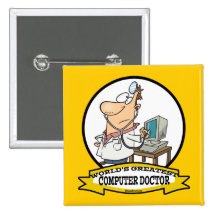 PLUS GRAND DOCTEUR MEN CARTOON D'ORDINATEUR DES MO BADGE AVEC ÉPINGLE