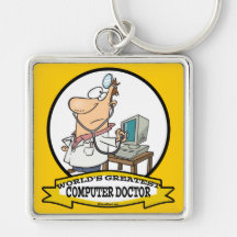 PLUS GRAND DOCTEUR MEN CARTOON D'ORDINATEUR DES MO PORTE-CLÉ