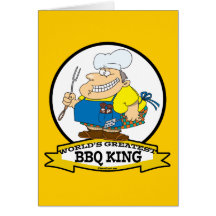 PLUS GRAND ROI MEN CARTOON DE BBQ DES MONDES CARTES DE VŒUX