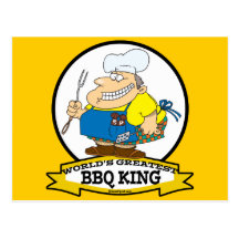 PLUS GRAND ROI MEN CARTOON DE BBQ DES MONDES CARTES POSTALES