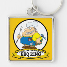 PLUS GRAND ROI MEN CARTOON DE BBQ DES MONDES PORTE-CLEFS