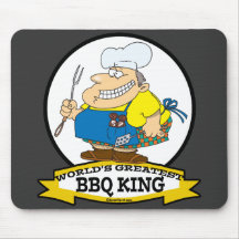 PLUS GRAND ROI MEN CARTOON DE BBQ DES MONDES TAPIS DE SOURIS
