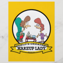 PLUS GRANDE DAME WOMEN CARTOON DE MAQUILLAGE DES M PROSPECTUS CUSTOMISÉ