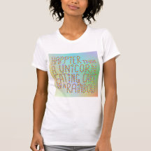 Plus heureuse qu'une licorne mangeant le gâteau su t-shirts