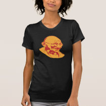 pochoir de portrait de l'Inde de gandhi rétro t-shirts