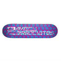Pochoir magenta et cyan d'équipage fâché -, grand plateau de planche à roulettes