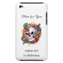 Poignard brûlant de serpent de crâne de tatouage f coque barely there iPod