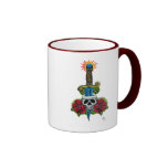 Poignard, crâne, et tasse de roses tasses