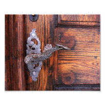 Poignée de porte vintage, immobiliers en bois âgés tirages photo
