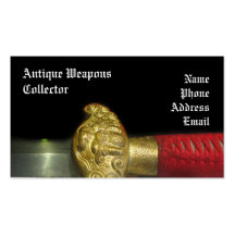 Poignée et poignée d'une épée décorée cartes de visite personnelles