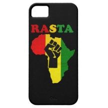Poing de puissance noire de Rasta au-dessus de cas Coque iPhone 5 Case-Mate