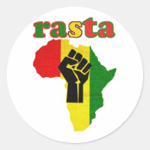 Poing de puissance noire de Rasta au-dessus de l'A Adhésif