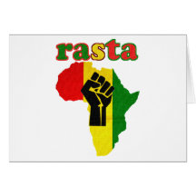 Poing de puissance noire de Rasta au-dessus de l'A Cartes De Vœux