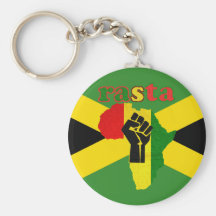 Poing de puissance noire de Rasta au-dessus de l'A Porte-clefs