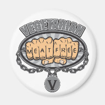Poings végétariens magnets pour réfrigérateur