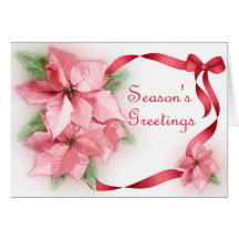 Poinsettas rose cartes de vœux