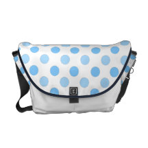 Point de polka bleu et blanc : Sac messenger Sacoche
