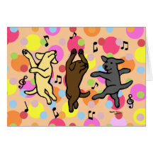 Point de polka de danse heureux de bande dessinée  carte