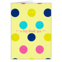 Point de polka de Merci sur jaune pâle Carte De Vœux