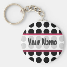 Point de polka noir Keychain Porte-clés